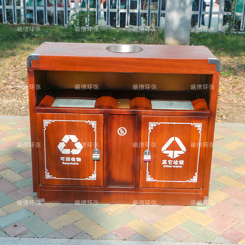 仿銅拉絲垃圾桶