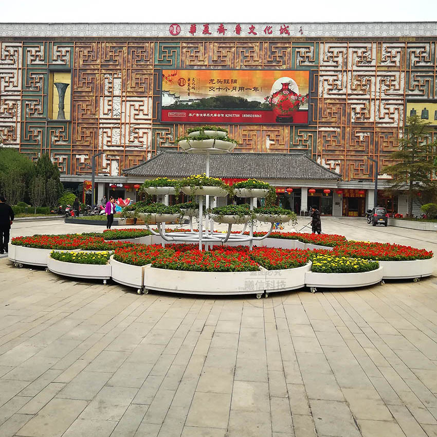 公園廣場(chǎng)花箱巨型組合花箱山東案例