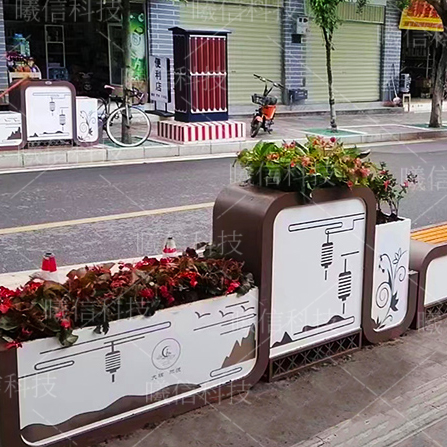 公園椅商業(yè)街座椅花箱升級款